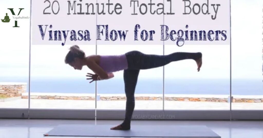 practicing vinyasa yoga